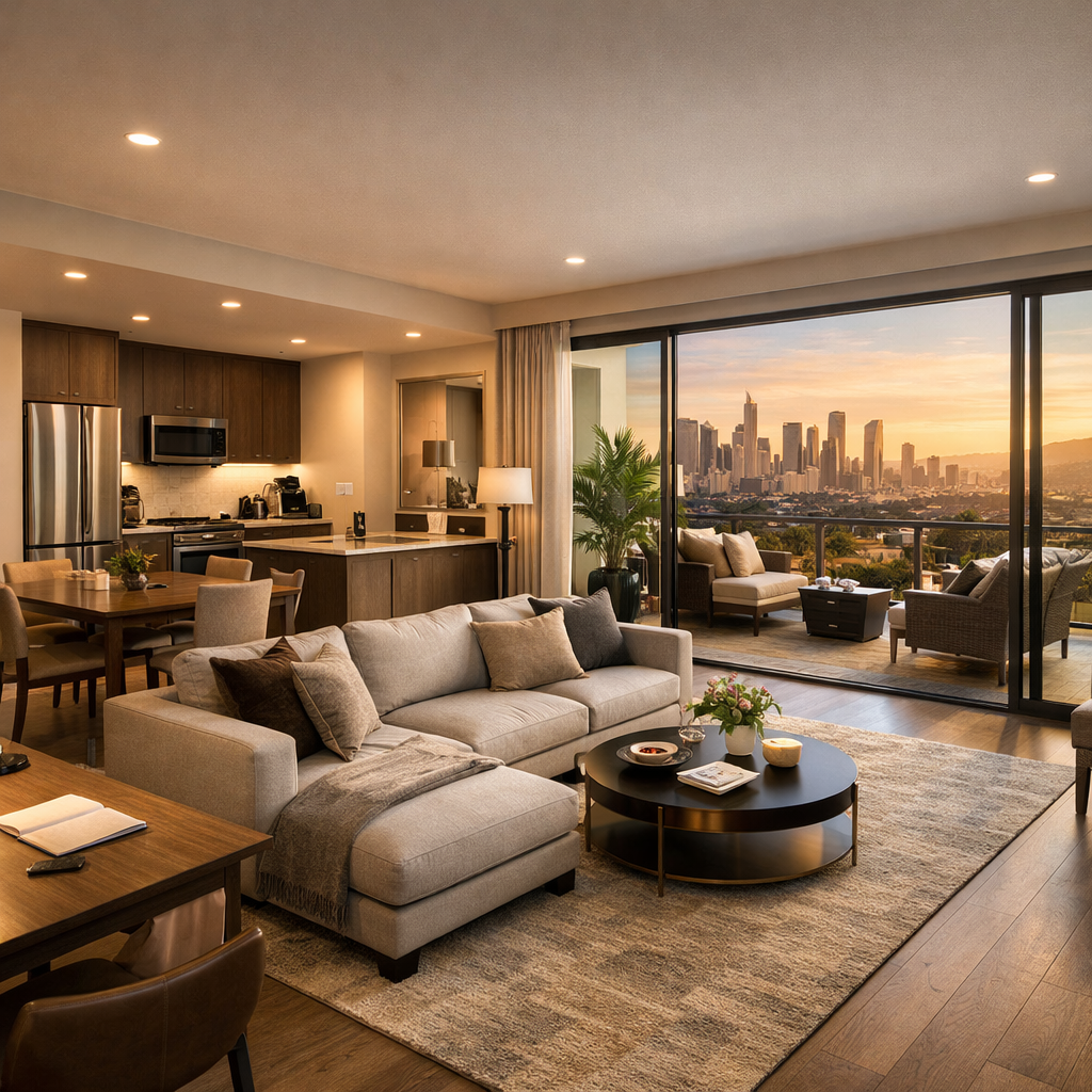 How to position 2 bedroom suites in Los Angeles for high value guests and long stay revenue